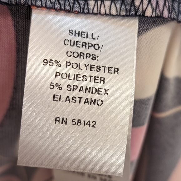 Maggy London "Leana" Wrap Midi Dress Navy Pastel Leaf Floral Print Sz 8 - Picture 9 of 10